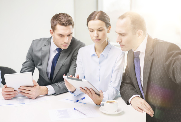 business team with tablet pc having discussion - Photo, Image