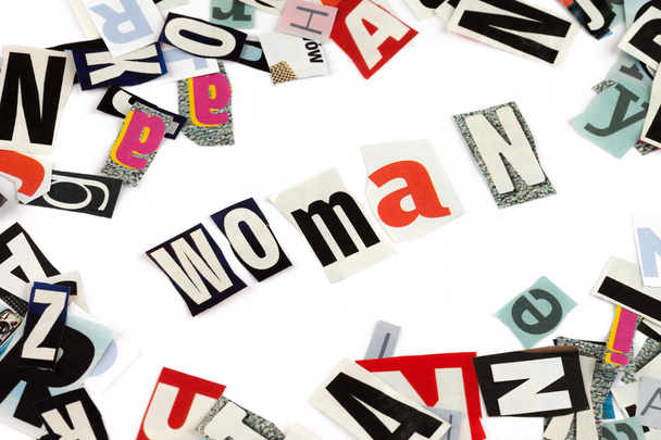 Женская надпись с вырезанными буквами
 - Фото, изображение