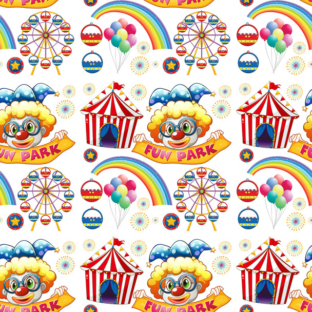 Seamless clowns and circus - Vector, Image