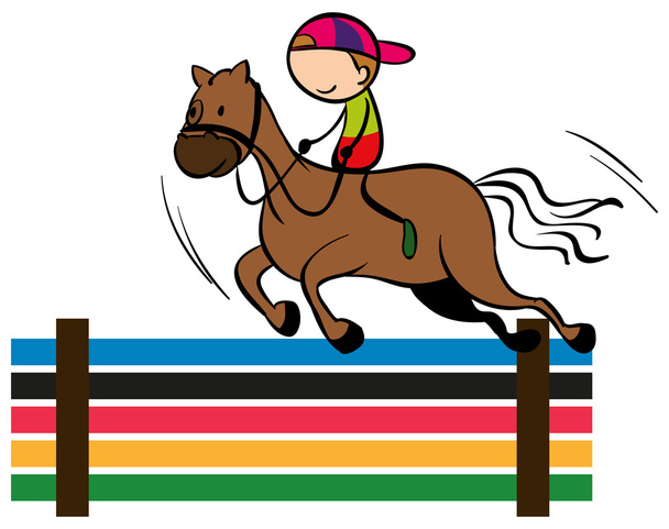 Olympics theme with equestrain - Vector, Image