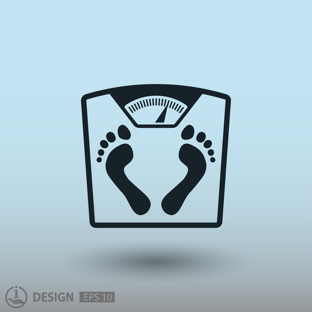Pictograph of bathroom scale with footprints - Vektor, Bild