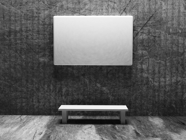 empty canvas on the wall, grunge style, 3d - Photo, Image