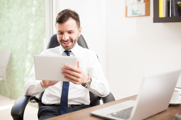 businessman using a tablet computer - Photo, Image
