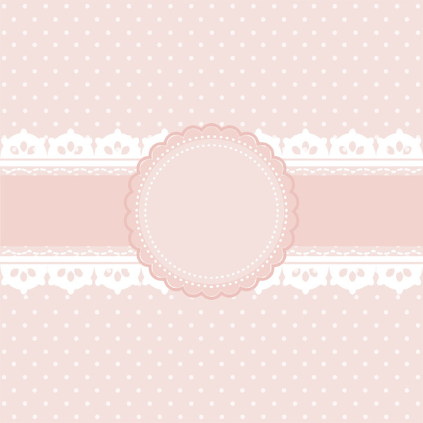 ピンクと白の水玉背景ビンテージ スタイル, - ベクター画像