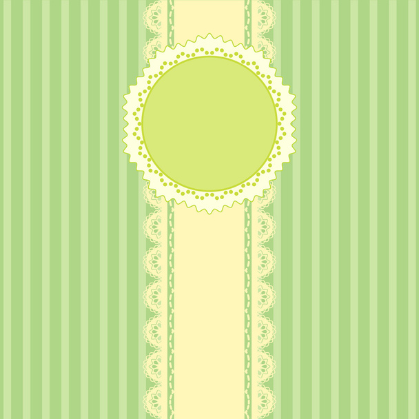 Lace and stripes green background vintage style - Vecteur, image