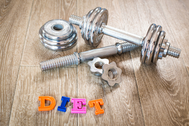 weights and diet letters - Foto, immagini