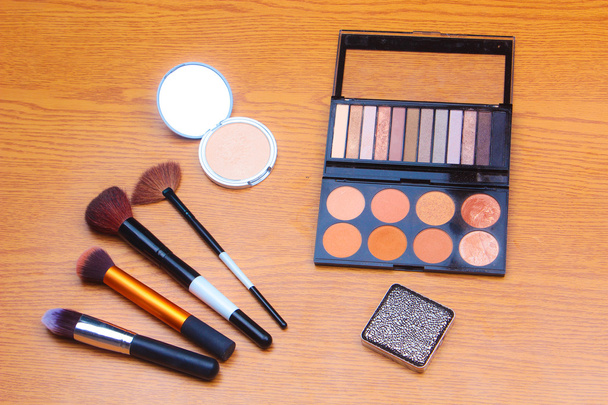 Makeup Palettes and Cosmetics Professional Brushe - Photo, Image