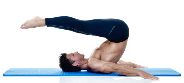 man fitness pilates exercices isolated - Photo, image