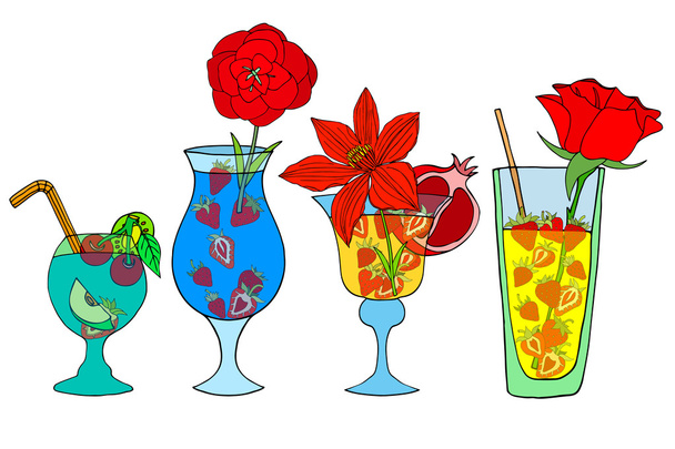 Cocktails and Drink - Vektor, obrázek