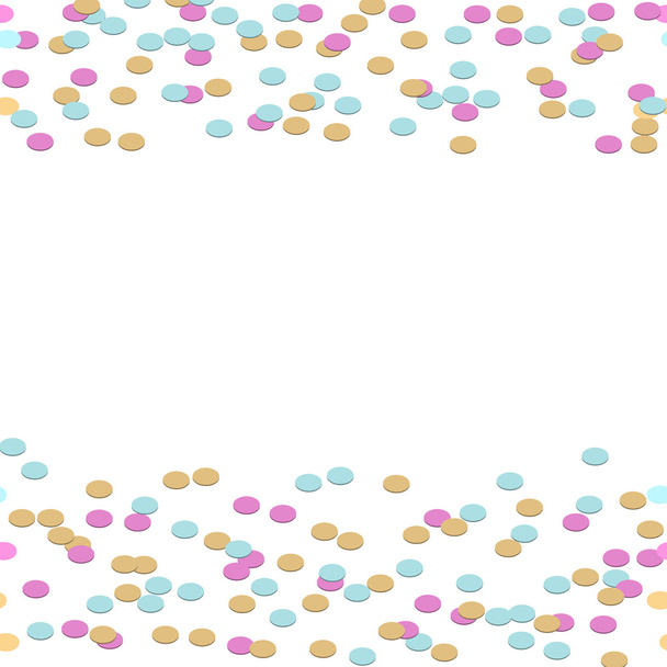 Confetti tinsel border vector background. - Διάνυσμα, εικόνα