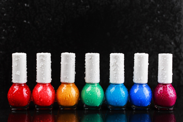 Nail polishes sorted like a rainbow - Photo, image