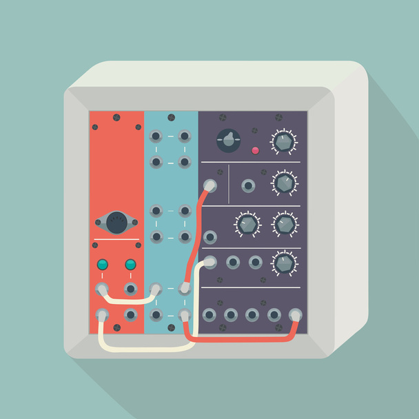 Icono sintetizador modular con cables
. - Vector, imagen