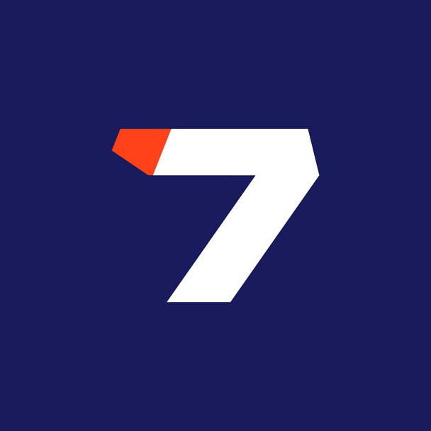 Nummer zeven logo. Sport nummer logo. - Vector, afbeelding