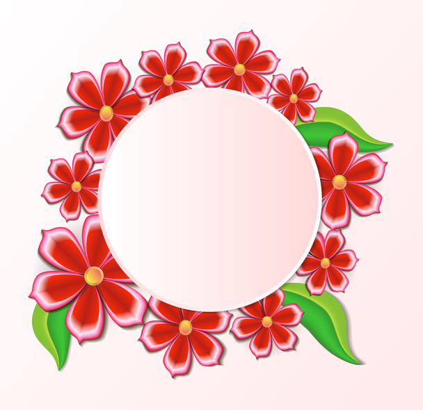 illustration background with beautiful paper-cut flowers. Floral - Vecteur, image