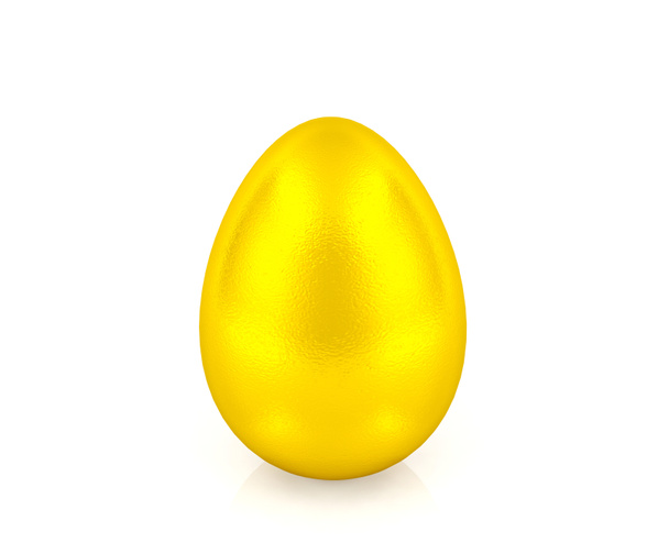 Golden egg isolated on white background - Photo, Image