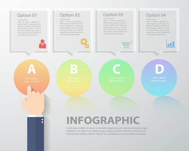 Infographic template. Vector illustration can be used for workflow layout - Vektör, Görsel