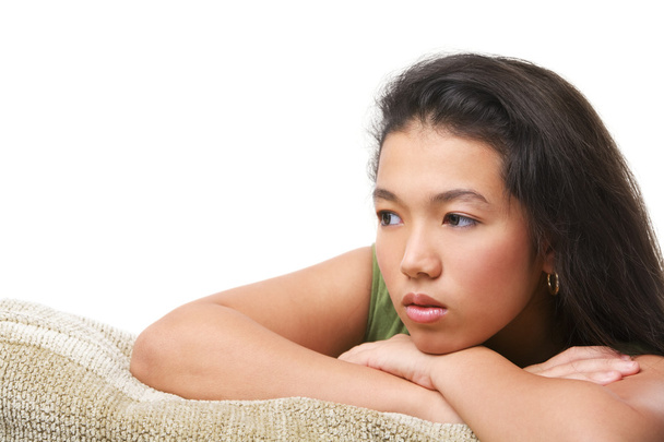 Female teenager pose on the sofa - Fotó, kép