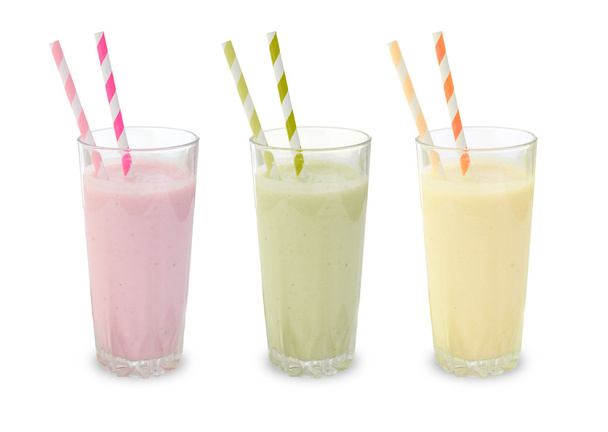 drie fruit smoothies - Foto, afbeelding