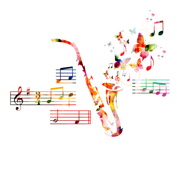 Colorful saxophone design - Вектор, зображення