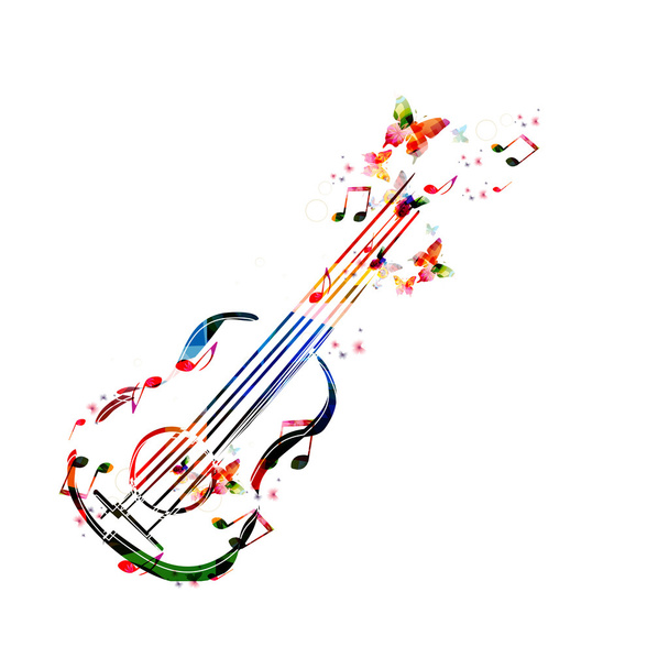 Colorful music guitar background. - Vector, afbeelding