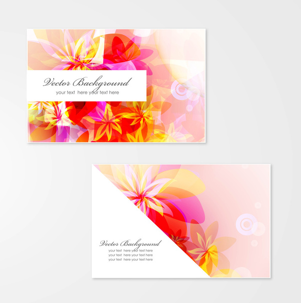 Tarjetas coloridas con elementos florales
 - Vector, Imagen