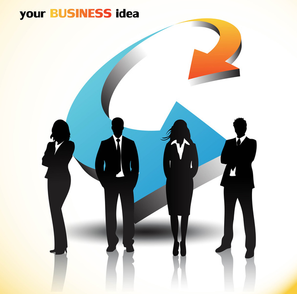 Business people with arrows - Vector, Image