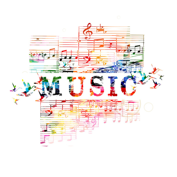 Colorful music background - Vektor, kép