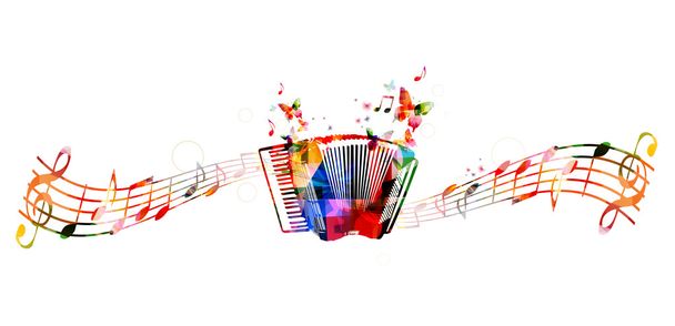 Colorful accordion design - Wektor, obraz