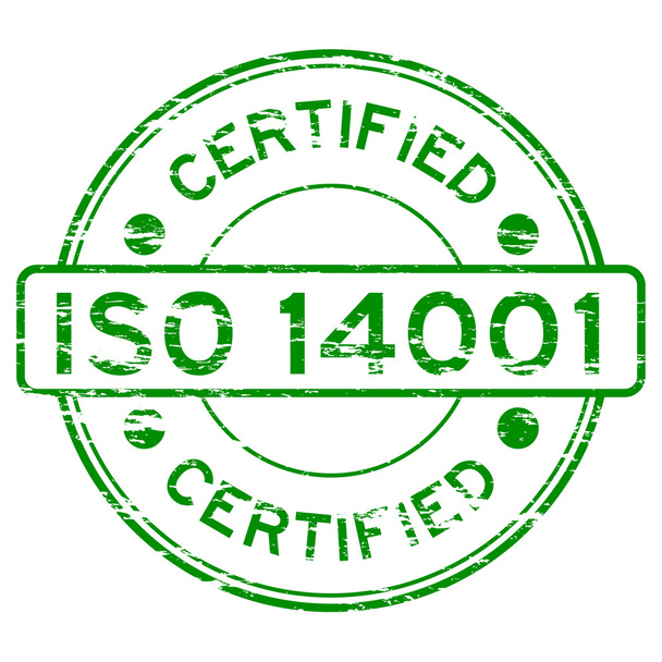 Grunged ISO14001 damga sertifikalı - Vektör, Görsel