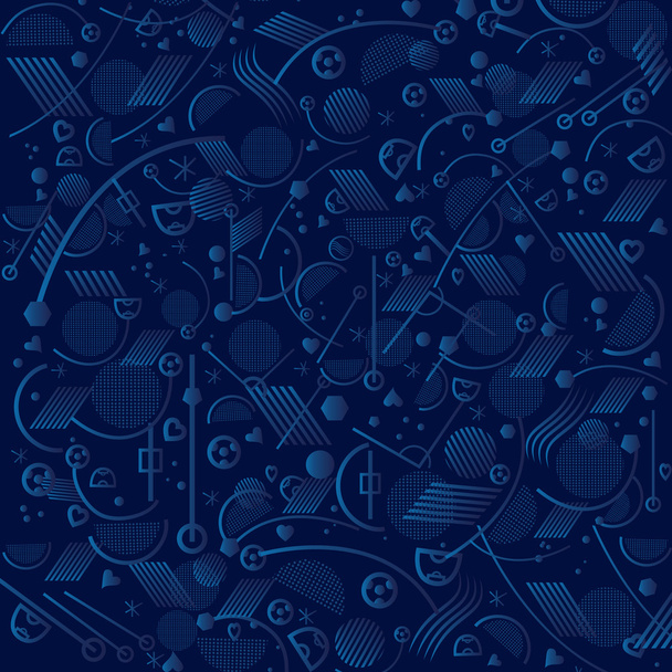 EURO 2016 - FRANCE . UEFA European Championship 2016. Euro Championship Soccer 2016 Abstract geometric blue background. Pattern with decorative sport elements. Vector Illustration. Blue color. For graphic design - Vector, Image
