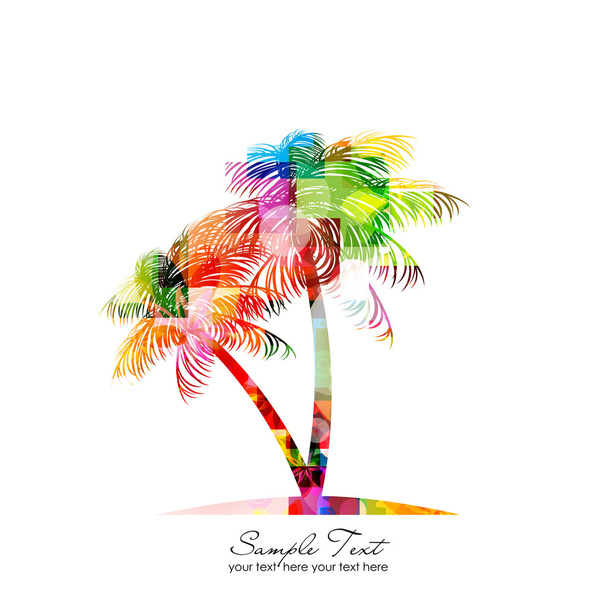 soyut renkli palmiye ağaçları - Vektör, Görsel