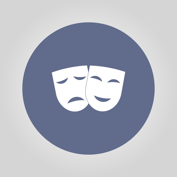 εικονίδιο του θεάτρου με μάσκες χαρούμενοι και λυπημένοι. - Διάνυσμα, εικόνα