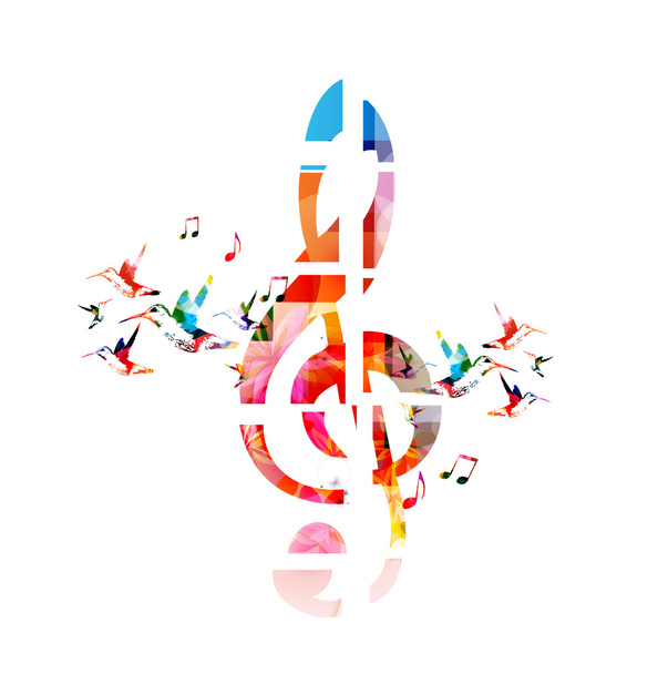 Colorful G-clef design - Vetor, Imagem
