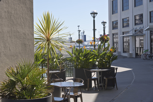 Outdoor plants and seating area San Francisco California. - Photo, Image