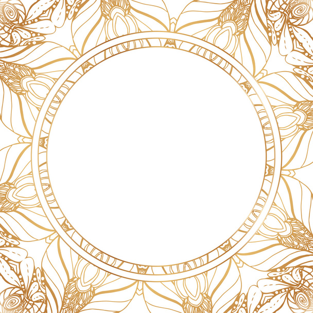 Round lace border frame silhouette - Vector, Image
