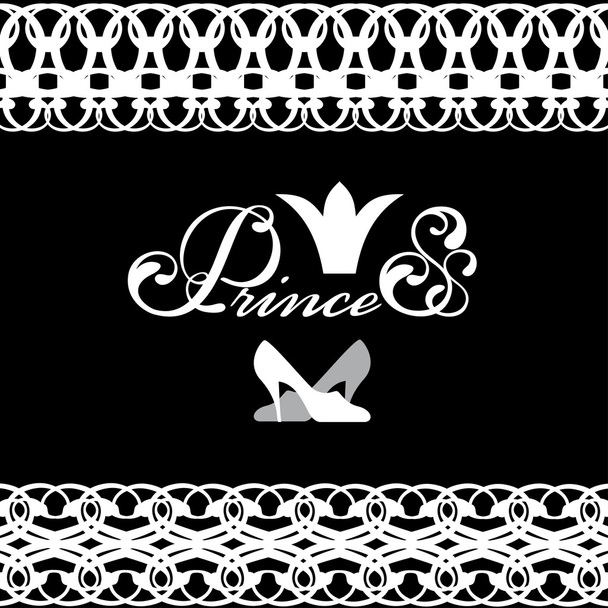 Logo avec une princesse couronne, lettrage et dentelle
 - Vecteur, image