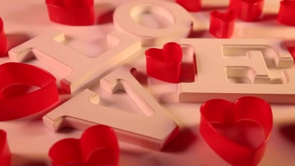 Liefde bord met rode harten  - Video