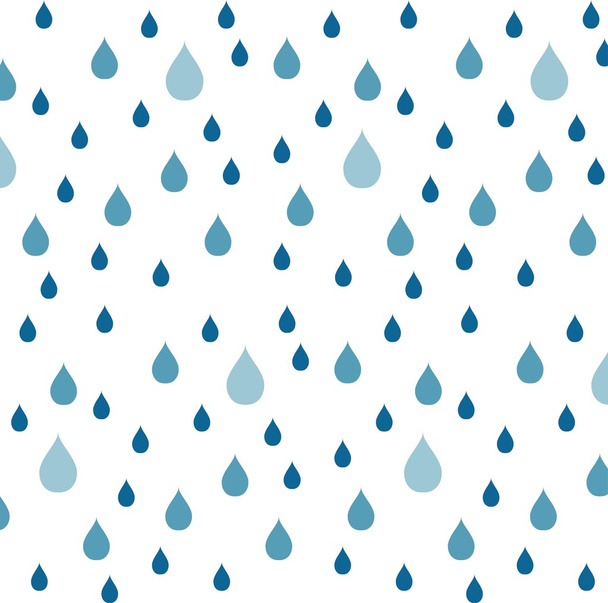 Padrão de gotas de água azul e azul escuro em branco, ilustração vetorial
 - Vetor, Imagem
