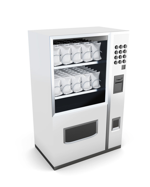 White machine for sale of snacks isolated on white background. 3 - Zdjęcie, obraz