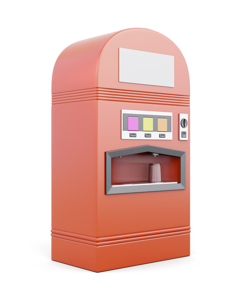 Automat do napojów na białym tle. 3D r - Zdjęcie, obraz