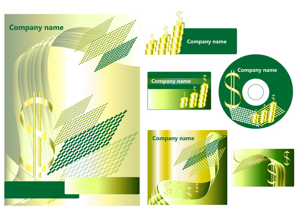 Elements of corporate branding style - Vector, Image