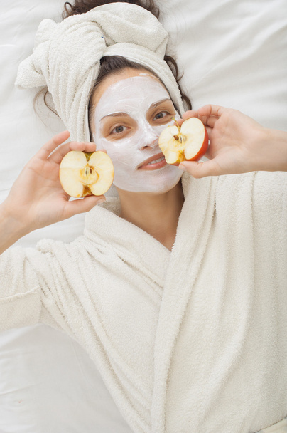 Spa Woman with Facial krem Mask - Foto, Bild