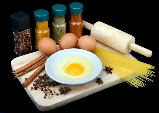 raw egg with spices - Photo, Image