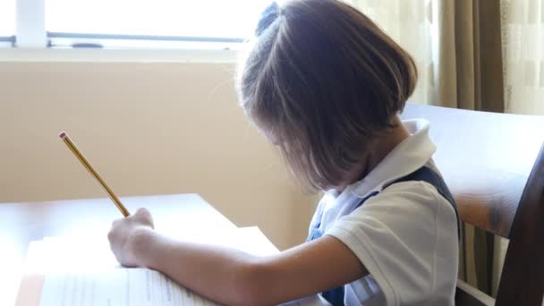 little girl doing homework - Footage, Video