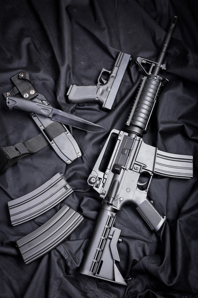modern weapon, black background - Zdjęcie, obraz