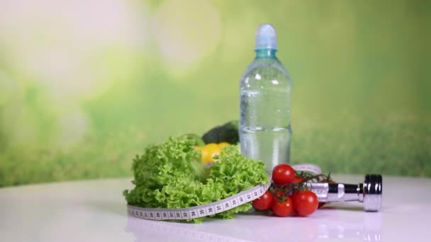 Diet and fitness background - Footage, Video