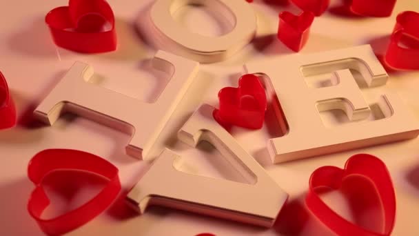 Αγάπη σημάδι με κόκκινες καρδιές  - Πλάνα, βίντεο