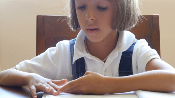 little girl doing homework - Footage, Video