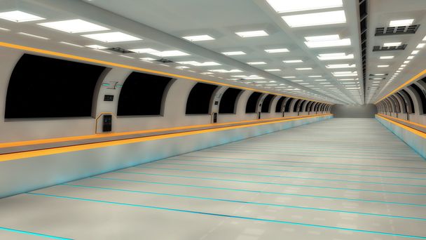 Futuristic corridor architecture  - Photo, Image