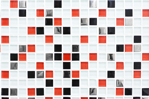 Checkered wzór tła kafelkowego, czerwony i czarny sprawdza. - Zdjęcie, obraz